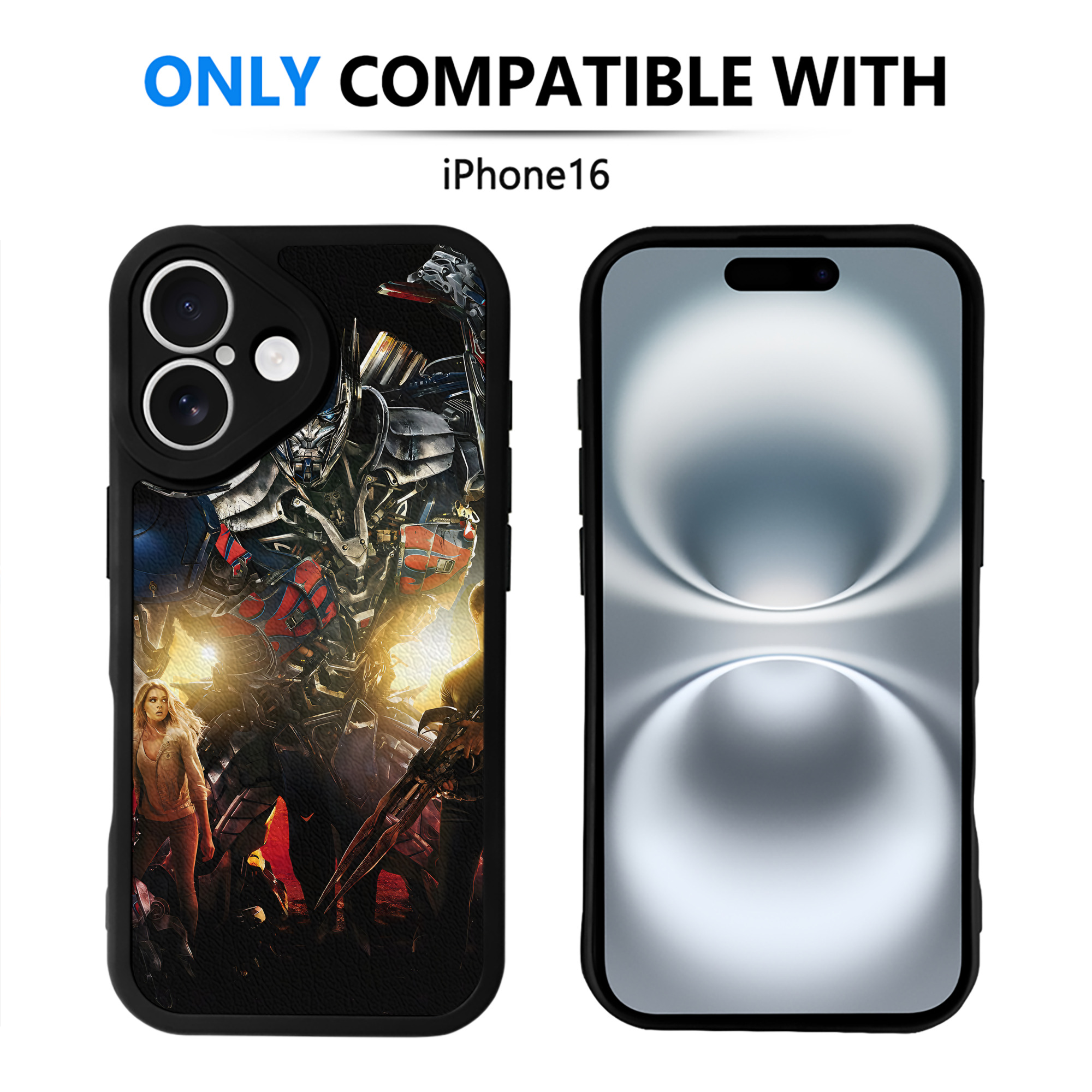 （画像用） Transformers トランスフォーマー 【iPhone 16シリーズ対応】シリコンスマホケース（レザー調） 材質：シリコン